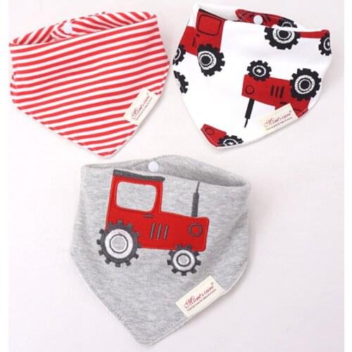 3pcs/lot Baby Bibs 100% Cotton High Quality Bebe Infant Saliva Towel For Boys And Girls Cartoon Newborn Baby Bib
