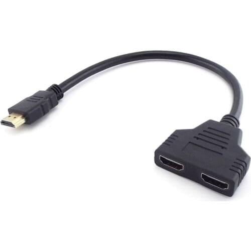 30cm Connector 1 Male To 2 Female Y Splitter HDMI-compatible Cable Video Switcher Adapter HD LED LCD TV