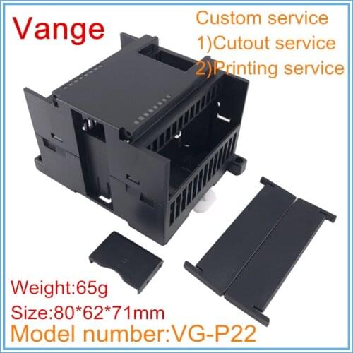 5pcs/lot black PLC outlet project box 80*62*71mm ABS plastic enclosure diy junction cases for terminal block switch control