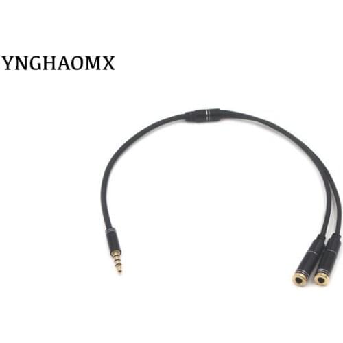 50pcs/lot 3.5mm 1 in 2 Couples Audio aux cable Line Earbud Headset Headphone Earphone Splitter for iPhone Android Mobile