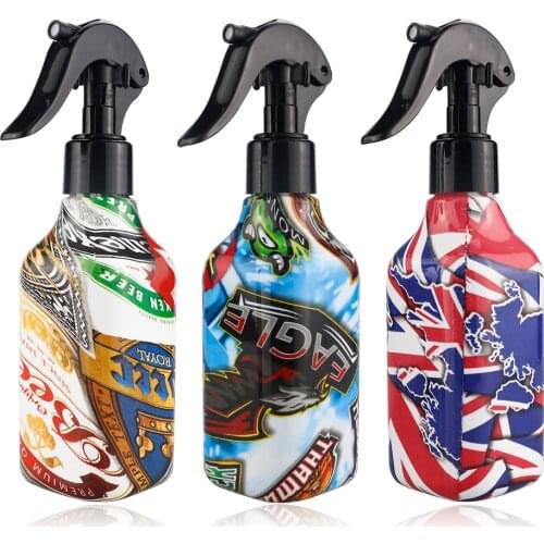 500ML Hairdresser Spray Bottle Continuous Salon Hair Care Tools 3 Styles Water Transfer Printing Pattern Durable Water Sprayer