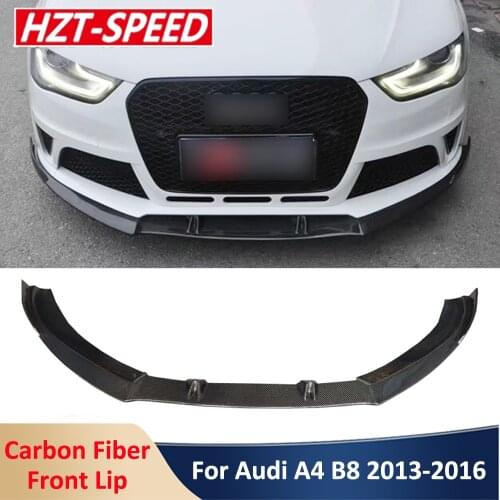 A4B8 Modify RS4 Type Front Bumper Shovel Spoiler Lip Carbon Fiber Material For Audi A4 B8 2013-2016 Modification Car Body Kit