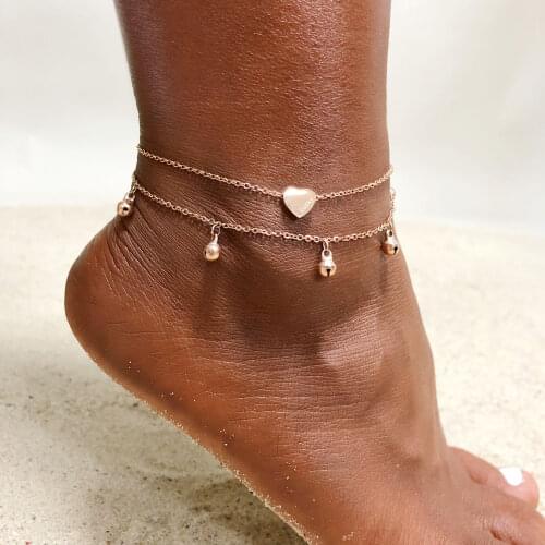 Elegant Heart Link Anklets for Women Anti Allergy Stainless Steel Chain Charms Beach Holiday Gifts for Her Jewelry