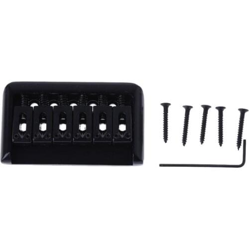 6 String Electric Guitar Bridge Hard Tail Top Load Fixed Hard Tail Parts Black