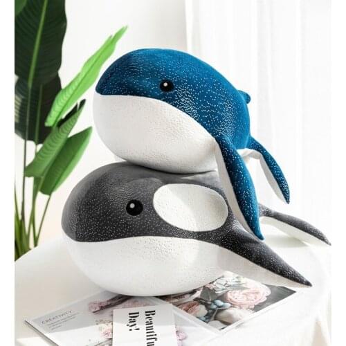 Child Kawaii Four-way Stretch Starlight Blue Whale Killer Whale Marine Animals Series Plush Toys Aquarium Doll Pillow Girls Gift