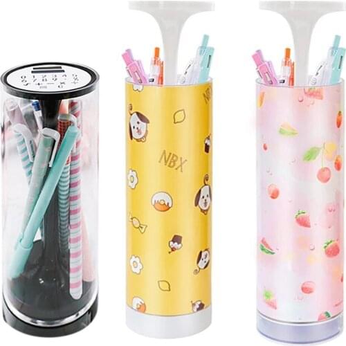 Ejection Pen Box Pressing Lifting Pencil Case Multi-function School Supplies Press Open With Mirror Calculator Whiteboard Pen