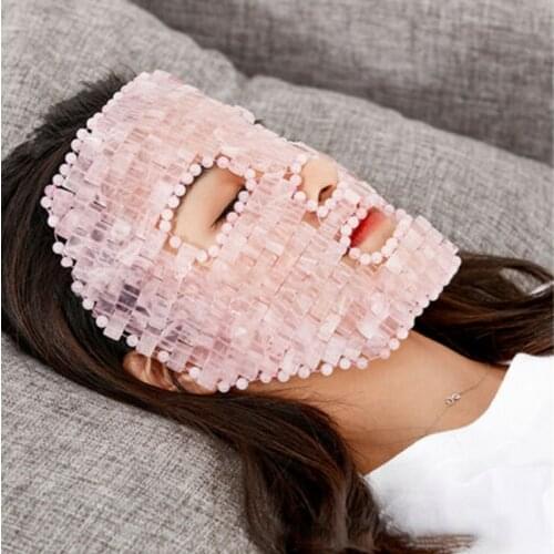 Natural Facial Jade Stones Rose Quartz Sleeping Masks Face Eye Fatigue Relief Mask Beauty Products For Women Skin Care Tools