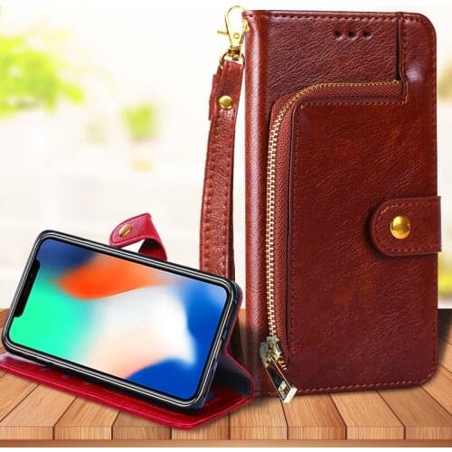 For HTC Desire 12 Plus U11 One M9 Fashion Zipper Wallet Bag Flip Leather Case Lanyard Card Slots Stand Phone Protective Cover