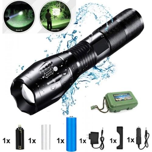 8000LM Powerful Waterproof LED Flashlight Portable LED Lamp Torch Lights Lanternas Self Defense Camping Tactical Flashlight
