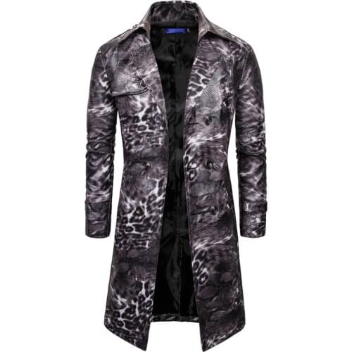 2021 Male Vintage Long Double breasted trench coat Autumn Winter Medieval Pure Outerwear Charming Windproof Mens Clothing S-3XL