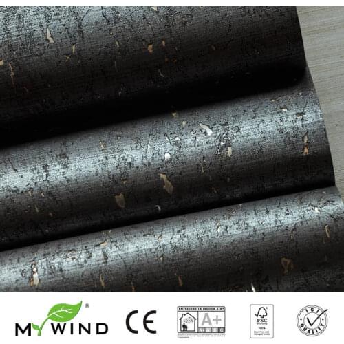 MYWIND 0.91*5.5M/Roll iron gray Lllusion Blue Brown Luxury 100% Material 3d Design Home Decor Wall Paper Cork Wallpaper
