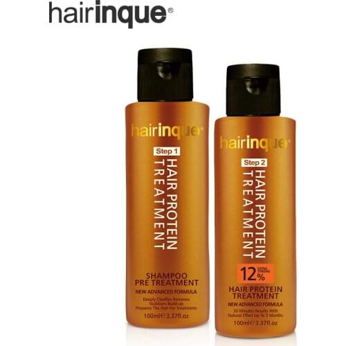 HAIRINQUE12% Brazilian Keratin Hair Straightening Treatment With Pre Keratin Shampoo Hair Care Set For Repair Damaged Hair