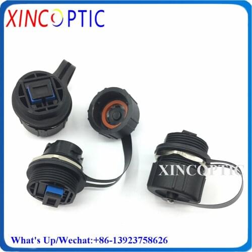 ODVA SC SX Inline Fiber Optic Adapter,IP67 ODVA-SC Bulkhead Adapter with Dust Cap,Outdoor IP65 SC Fiber Waterproof Connector
