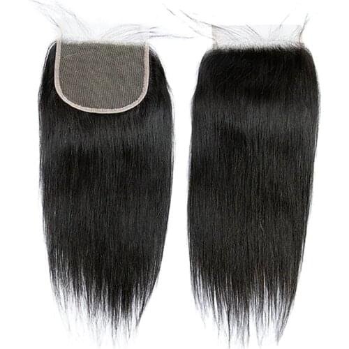 12 inch 4x4 closure wig Straight Free Part Middle Part / Side Part Korean Lace Remy Human Hair Womens Lace Closure