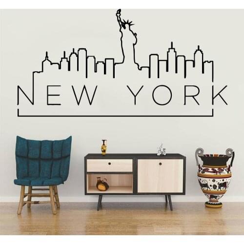 Drop Shipping NEW YORK Nursery Empire City Wall Stickers Vinyl Art Decals Kids Room Nature Decor Decoration Accessories
