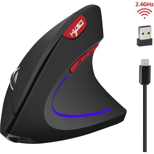 Rechargeable Vertical Wireless Gaming Mouse Light Home Office Ergonomic 2.4G USB For PC Laptop Computer Black Grey New Highend