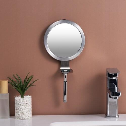 Bathroom Anti-fog Mirror Powerful Suction Cup Bath Shower Mirrors Wall Mounted Make Up Man Shaving Mirror With Shaver Holder