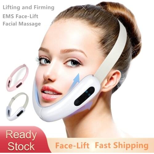 RF Microcurrent VFace Shaping Facial Vibration Massager Micro Current Face Lift Slimmer Devices V Shape Double Chin Firm Lift Up