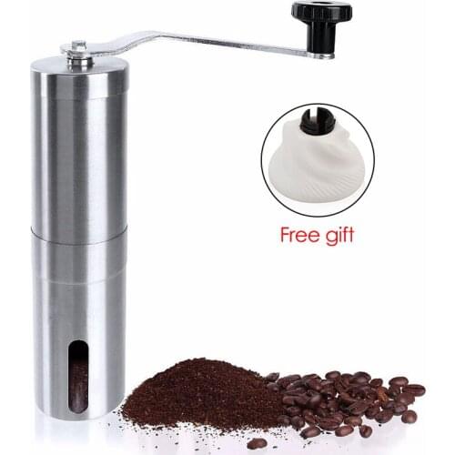Manual Coffee Grinder Portable Coffee Maker Ceramics Core Stainless Steel Hand Burr Grinder Outdoor Coffee Bean Mill Machine