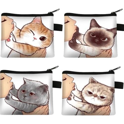 Cute Kissing Cat Coin Purse New Quality Animal Coin Bag 10CM CAT Gift Wallet Lady Women Pocket Hand Coin Purse Keychain BAG