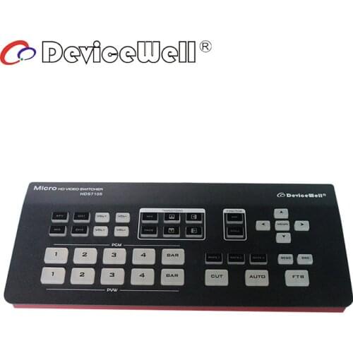 DeviceWell HDS7105 Super Mini Switcher 4 HD-MI + 1 DP inputs 5 channel 1080P OBS Stream HD SDI Video Switcher VS ATEM Mini Pro