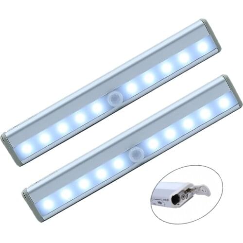 LED Cabinet Wall lamp Wireless Battery PIR Motion Sensor Night Light LED Aluminum Wall Lamp Corridor Closet Indoor Kitchen Light