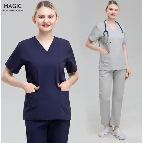Unisex Nurse Accessories Tops Pants High Quality Pet Clinic Doctor Nurse Workwear Medical Surgical Suits Nursing Scrubs Uniforms