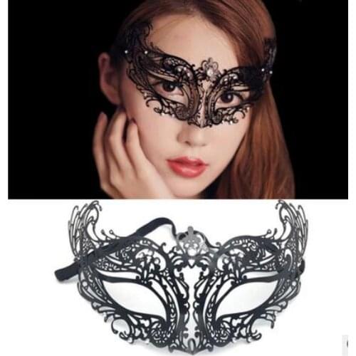 High Quality Sexy Metal Venetian Mask with Diamond Dance Party Supplies