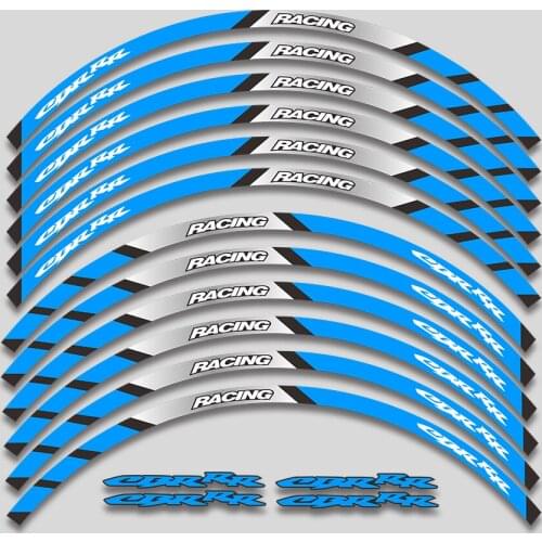 12pcs high quality motorcycle wheel decals waterproof Reflective stickers rim stripes For Honda CBR600RR CBR1000RR CBR RR