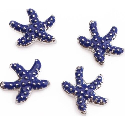 F1086 Blue sea ocean starfish floating charms 20pcs/lot for living memory glass floating locket charms DIY jewelry