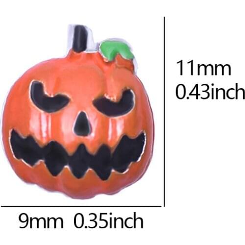 20Pcs/Lot Pumpkin Halloween Alloy Floating Charms Hand-made DIY for Glass Lockets