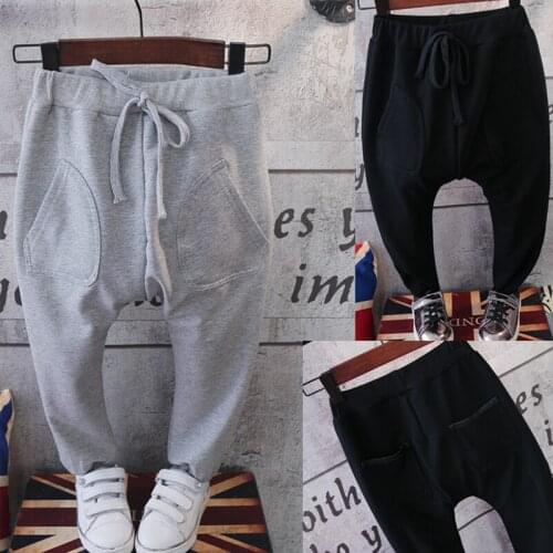 2017 New Spring Autumn Boy Girl Casual Pants Kids Girls Boys Pocket Harem Long Pant