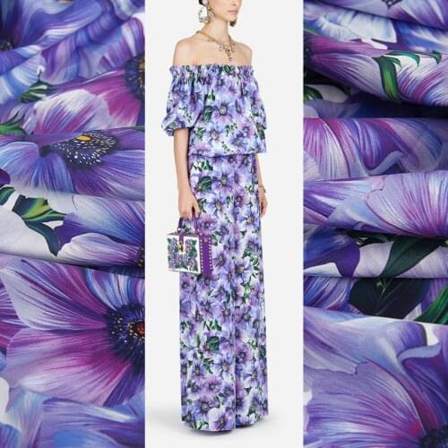 27 styles of D Brand Purple sunflower printed 100% cotton fabric shirt dress fabric Rayon handmade DIY fabric wholesale cloth