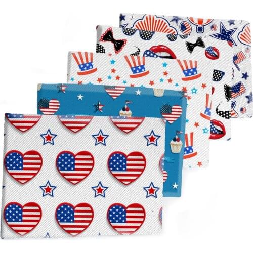 50*145CM American Independent Day Fabric 4th July Printed Polyester Cotton Twill Fabric Patchwor Printed