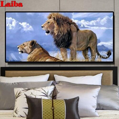 5D DIY lion King Diamond Painting wild animal Cross Stitch Embroidery Kits Mosaic Diamond rhinestone puzzle Home Wall Decoration