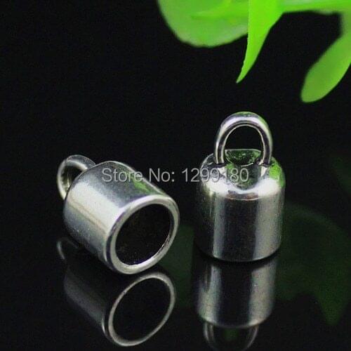 100pcs/lot Cord Crimp End Caps Buckle Tips for Necklace Bracelet Ropes Cords Connectors Clasp,DIY Accessories 9x14mm (K00520)