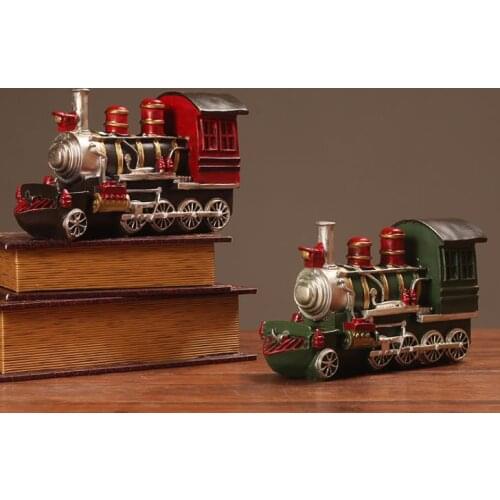 8.2" Resin train model Modern Art Resin Decoration Craft Retro Coffee shop bar Home Desk decoration Accessories