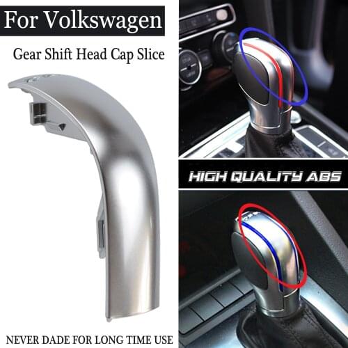 ABS/Leather Auto Gear Shift Knob Head Cover Cap Trim For Volkswagen VW CC Seat Leon Golf MK6 DSG LOGO Chrome/Matt