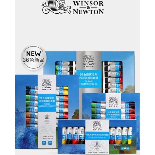 Windsor Newton Watercolor Painting 12/18/24/36 Colors Professional Beginner Drawing and Sketching Hand-painted Tubular Gouache