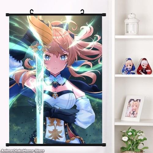 Anime Genshin Impact Jean Sexy Girl Cosplay Poster Wall Scroll Painting Mural Fashion Manga HD Print Home Decor Collection Art