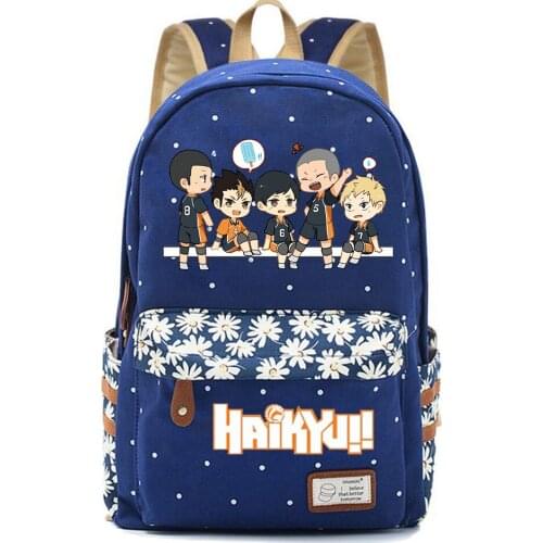 Anime Haikyuu!! Casual Backpack Canvas Teenger Packsack Schoolbag High Quality Mochila Unisex Student Travel Laptop Bag