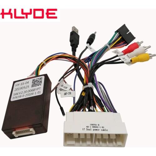 Klyde Canbus Decoder Power Adapter Cable Harness for KIA Soul K5/Hyundai IX25 Creta Verna Solaris 2017 2018 2019 Car Radio