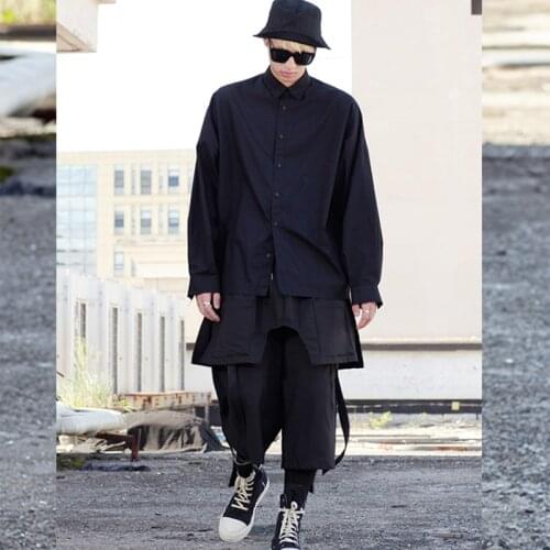 Casual pants Yamamoto wide leg dark skirt pants spring style new Yaosi loose ribbon male personality hip hop