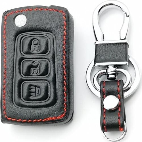 New Style Soft Leather Car Key Cover Car Wallet Key Holder for Great Wall Haval Hover H3 H5 3 Buttons Smart Key Case
