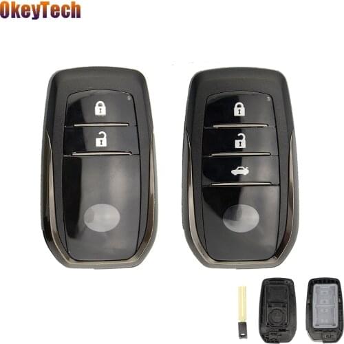 OkeyTech Smart Remote Key Shell For Toyota Chr C-hr Land Cruiser Crown RAV4 200 Avensis Auris Corolla 2 3 Buttons Fob Blank Case