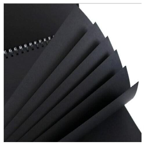 Black Card Book A4 120 Pages Black Card Paper Inner Page Coil Book Graffiti A3 Photo Album DIY Black Sketchbook Notebook