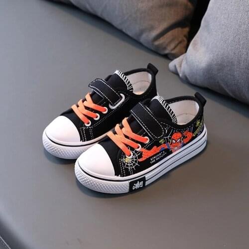 Disney childrens cartoon spiderman boys and girls non-slip soft sole casual shoes student sports canvas shoes