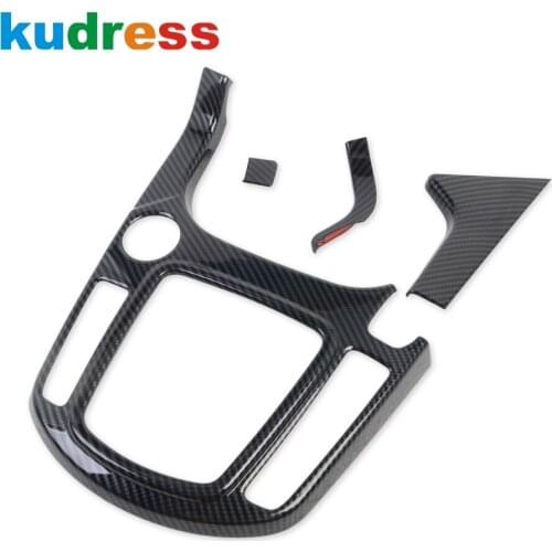 For Kia Seltos 2019 2020 Carbon Fiber Car Interior Gear Shift Panel Cover Trim Decoration Frame Trim Sticker Accessories