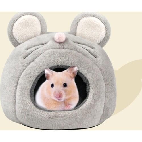 Small Animal House Hamster Soft Cute Mouse Shape Pet Nest Guinea Pig Winter Warm Nest for Chinchilla Hedgehog Dutch Rat