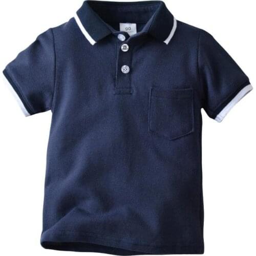 2020 Popular Short Sleeve Shirt for children boys 2 colors Children Polo shirts cotton summer clothes for Teenager boys costume